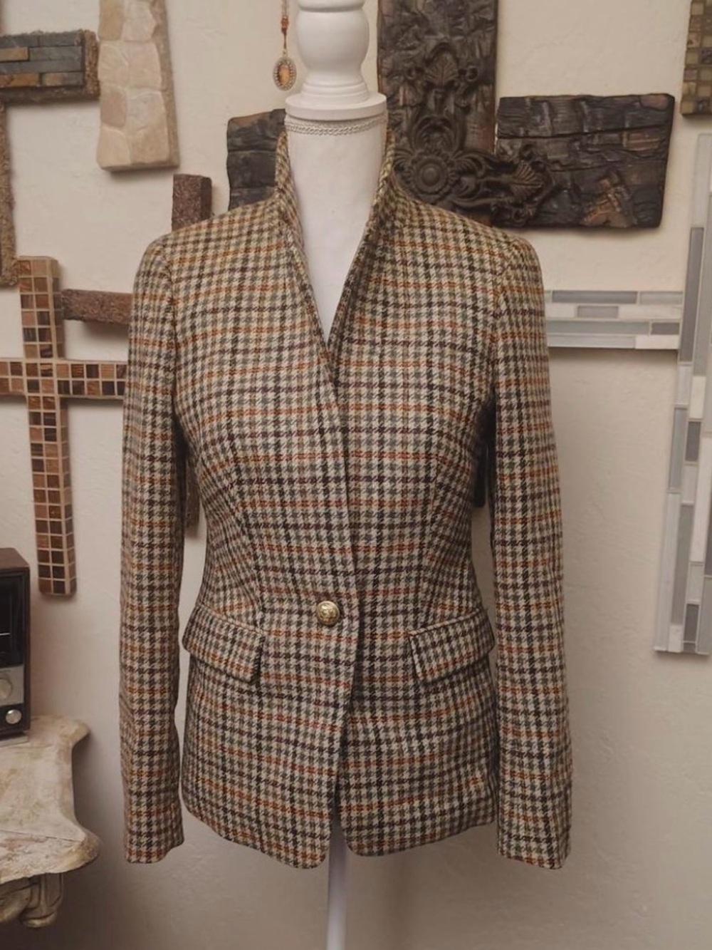 J. Crew Brown/ multi color Regent Blazer ( NWT)